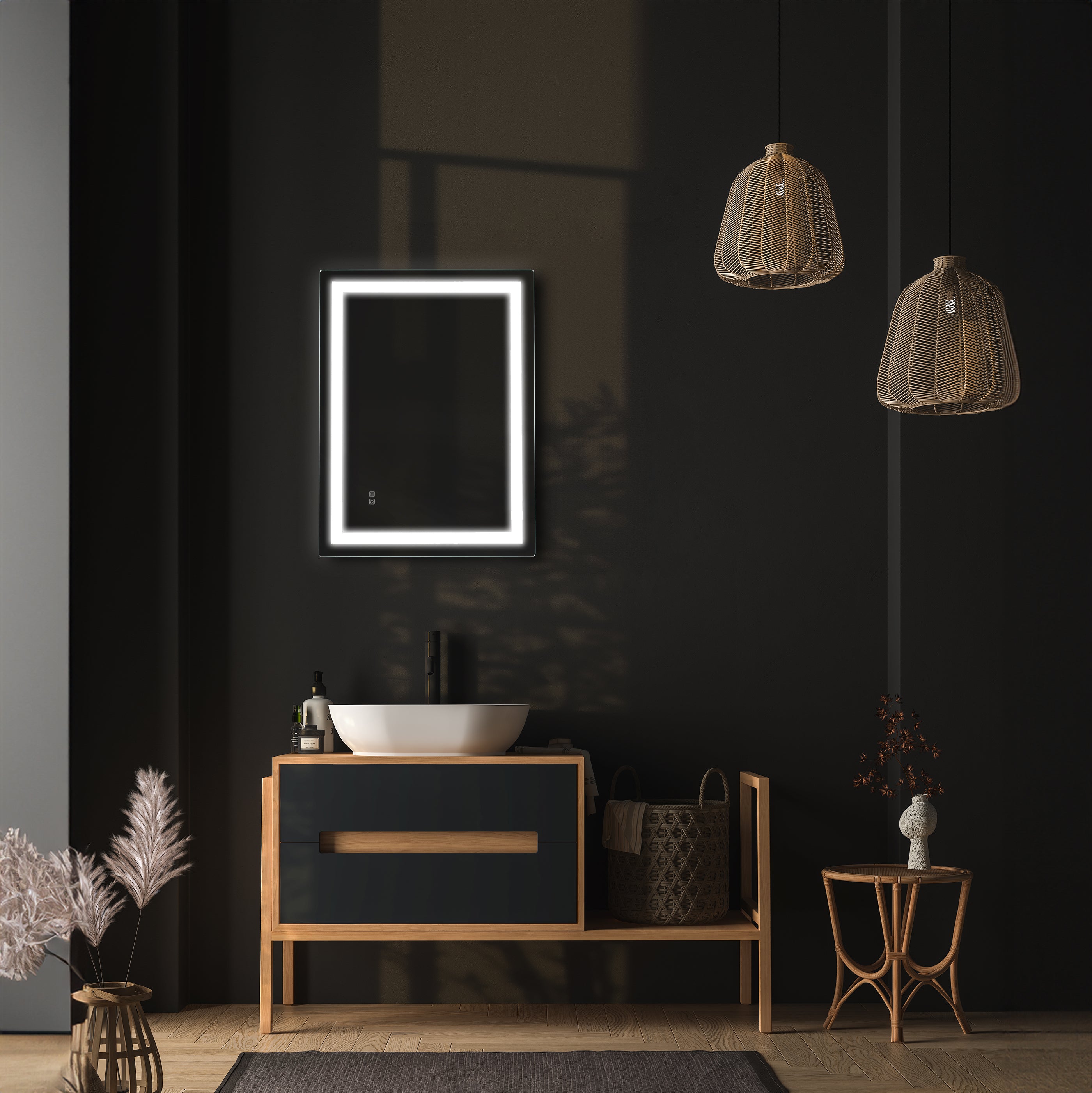 Mariana Rectangular LED Bathroom Mirror with Dimmer & Defogger - Available in 2 Sizes