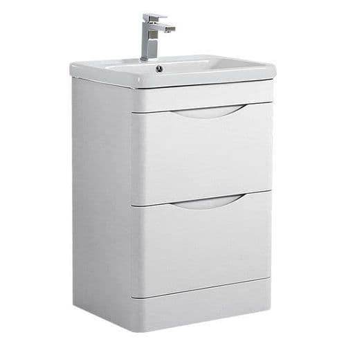Stockholm 24" W x 18" D x 33" H Bathroom Vanity in White with Ceramic Vanity Top - Dreamwerks