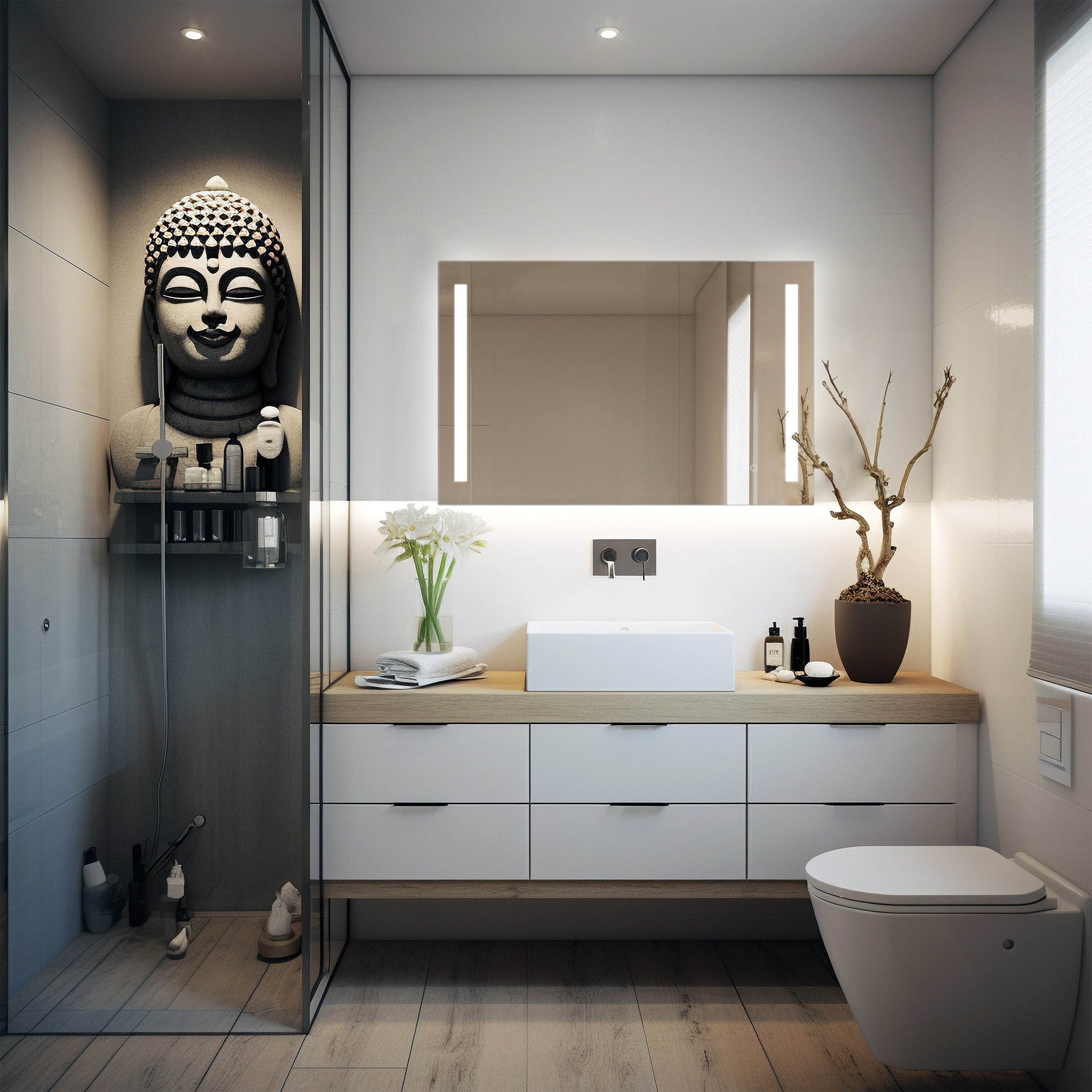 Treviso LED Mirror with Dimmer and Defogger - Available in 4 Sizes - Dreamwerks