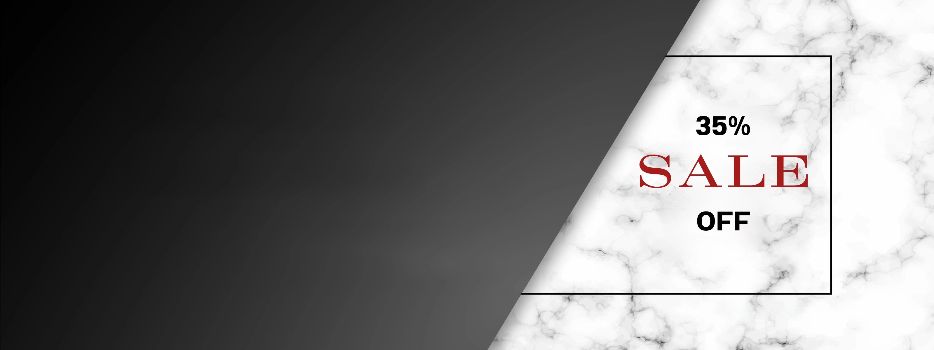 Dreamwerks Black Friday Sale banner showcasing 35% OFF on products, styled with a modern black-to-white marble diagonal split background and a thin white border.