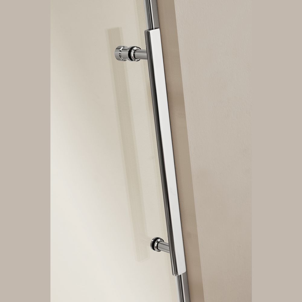 48 in. W x 79 in. H Sliding Frameless Shower Door in Stainless Steel