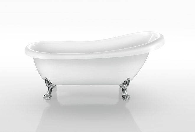 Dreamwerks deep soaking clawfoot bathtub, vintage style fiberglass freestanding clawfoot tub