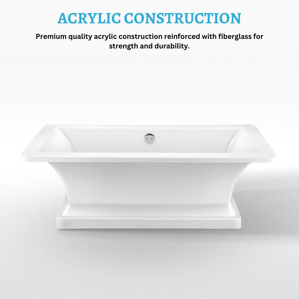 Dreamwerks 66.5" L Acrylic Pedestal Bathtub in White - Dreamwerks