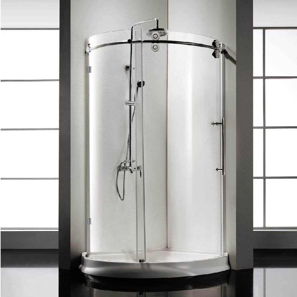 Dreamwerks 40"W x 79"H Frameless Shower Door Enclosure in Chrome Finish - Clear or Frosted Glass