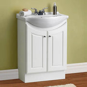 Elanor 24" W x 19" D x 34" H Semi-Contemporary Euro Vanity in White Color with Ceramic Vanity Top in White with White Basin