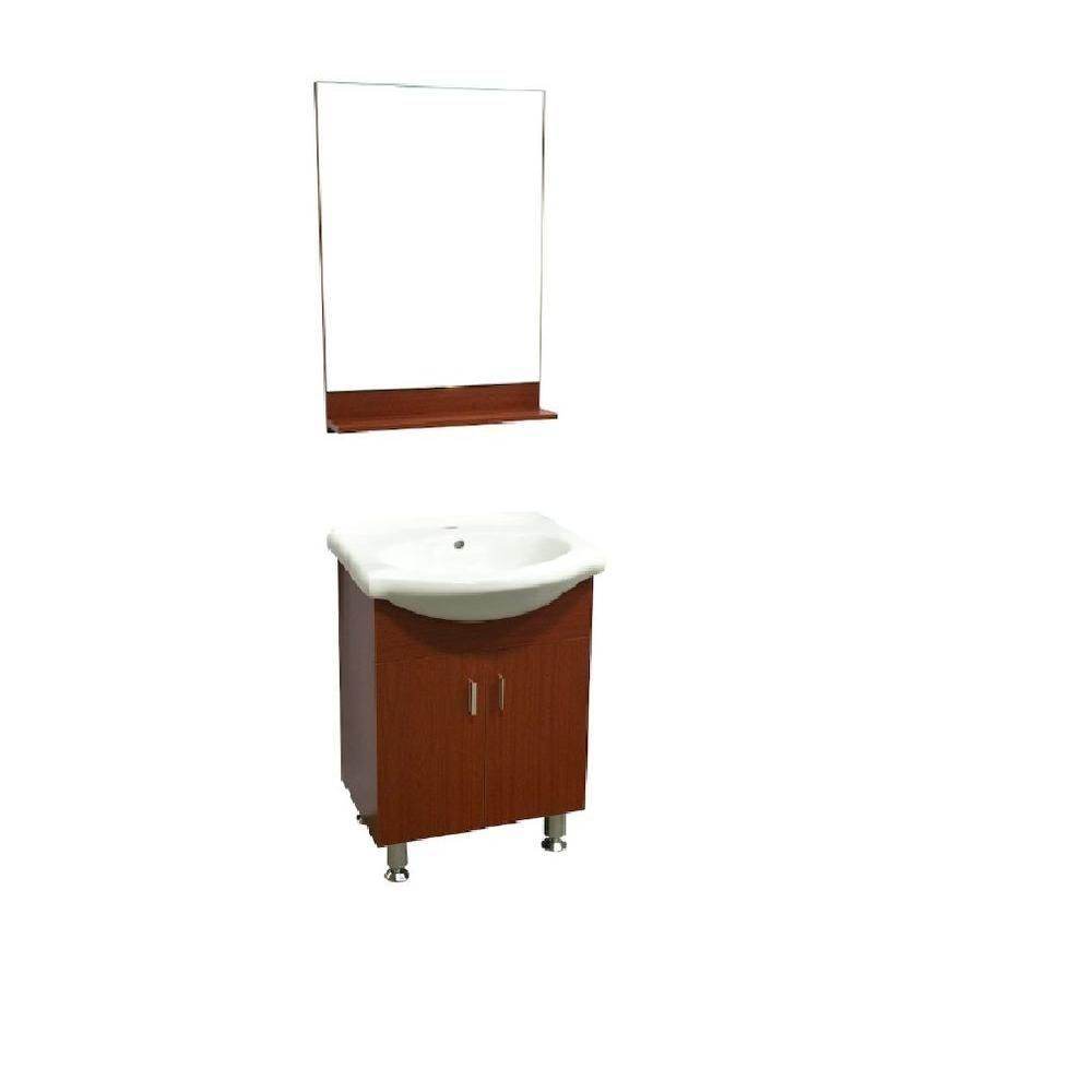 Elizabeth 21.5 in. W x 17.5 in. D x 32 in. H Vanity in Red Color with White Ceramic Vanity Top - Dreamwerks