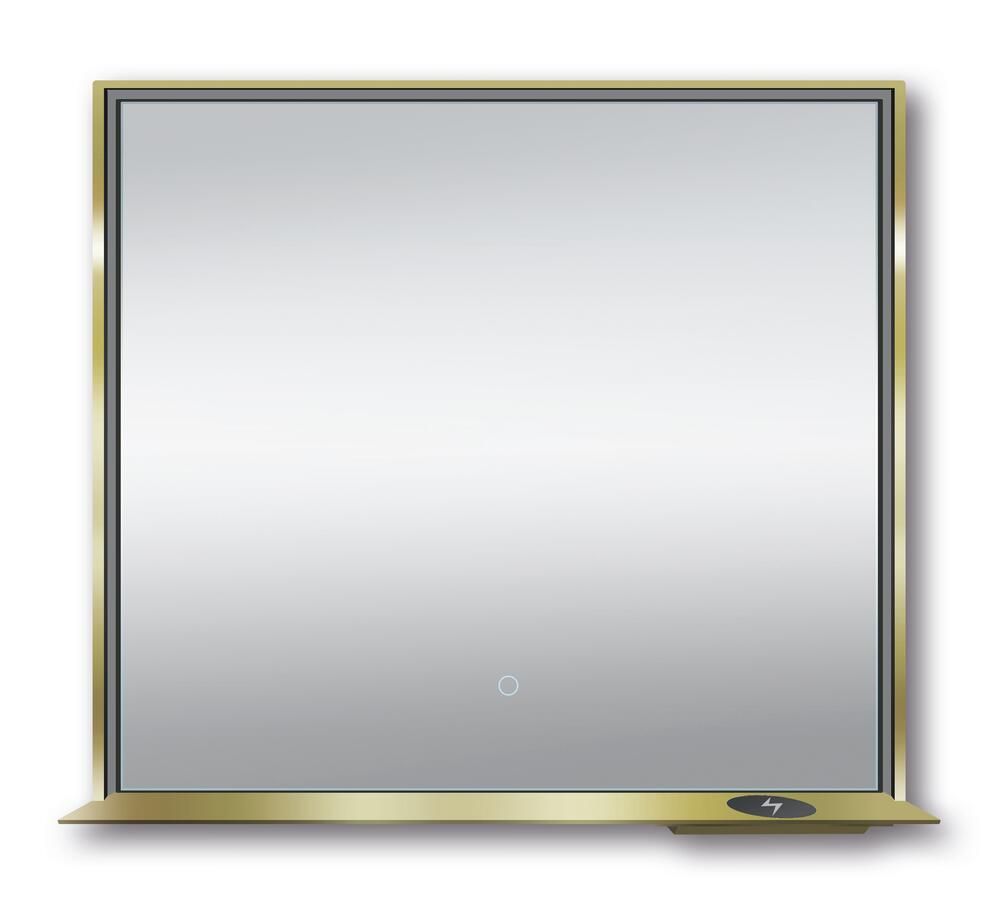Allegra 36"W x 32"H Framed LED Mirror with Bluetooth Speaker and Wireless Cell Phone Charger - Available in 3 colors
