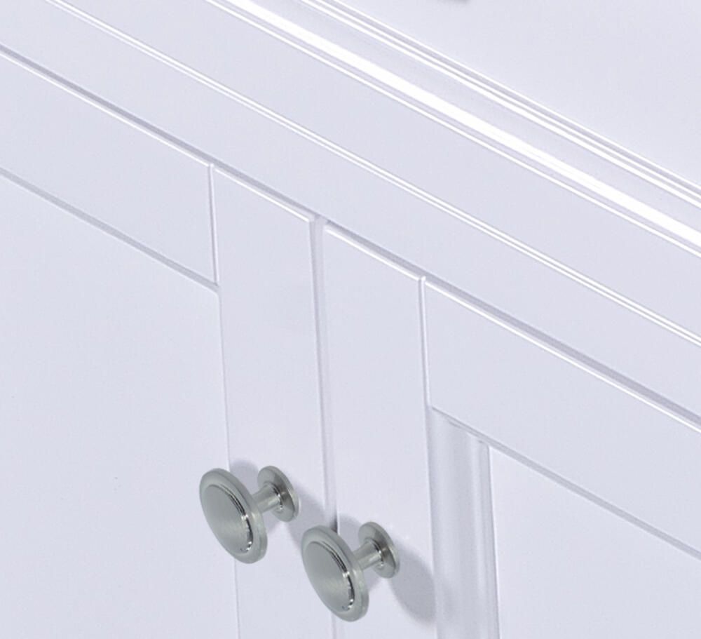 30"W x 22.4"D x 35"H White Vanity w/ Solid Wood & Carrara Marble Top - Dreamwerks